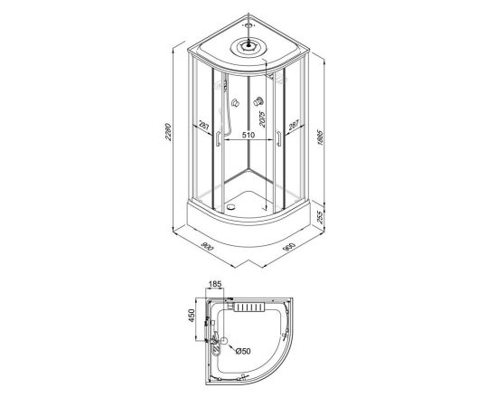Душевая кабина Triton Прайм-Сатин М3 90х90В_, изображение 8