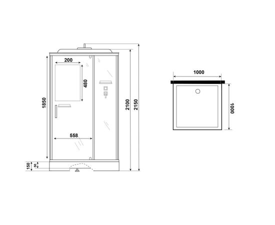Душевая кабина Niagara Standart ST100/15Q/BL 100х100х215 см_, изображение 11