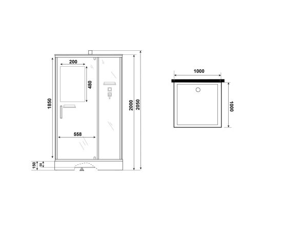 Душевая кабина Niagara Standart ST100/15Q/BL/BK 100х100х200 см_, изображение 11