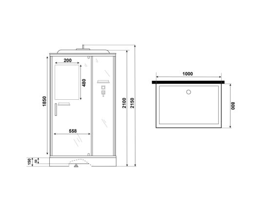 Душевая кабина Niagara Standart ST100/80/15Q/BL 100х80х215 см_, изображение 11