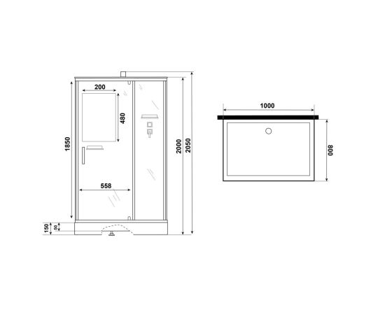 Душевая кабина Niagara Standart ST100/80/15Q/BL/BK 100х80х200 см_, изображение 11