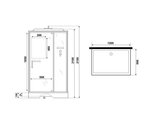Душевая кабина Niagara Standart ST120/90/15Q/BL 120х90х215 см_, изображение 11