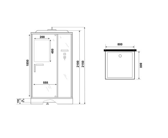 Душевая кабина Niagara Standart ST80/15Q/BL 80х80х215 см_, изображение 11