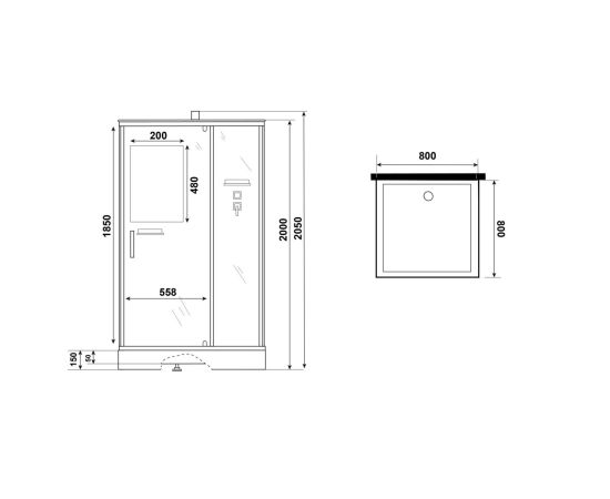 Душевая кабина Niagara Standart ST80/15Q/BL/BK 80х80х200 см_, изображение 11