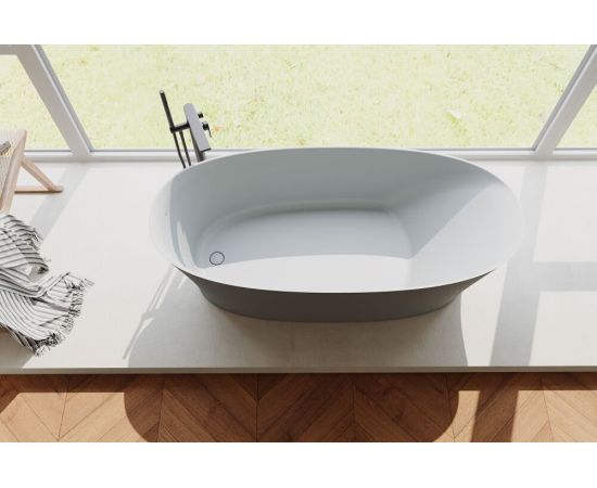 Ванна из искусственного камня ABBER Stein AS9683MC бетон матовая_, изображение 3