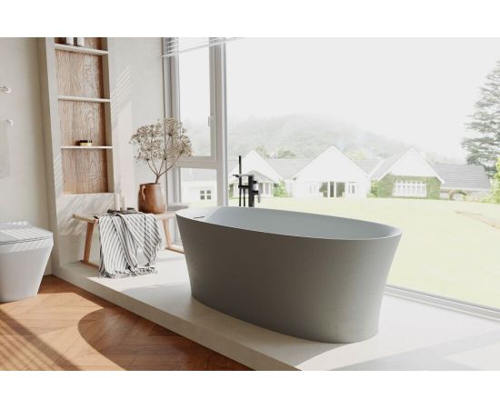 Ванна из искусственного камня ABBER Stein AS9683MC бетон матовая_, изображение 4