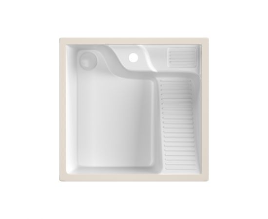 Раковина на стиральную машину встраиваемая снизу ABBER Rechteck AC2224R белая_, изображение 2