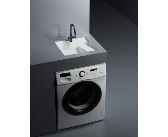 Раковина на стиральную машину встраиваемая снизу ABBER Rechteck AC2224R белая_, изображение 3