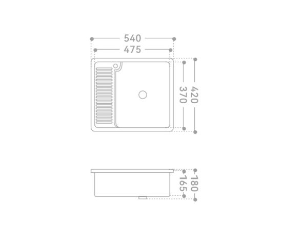 Раковина на стиральную машину встраиваемая снизу ABBER Rechteck AC2225L белая_, изображение 4