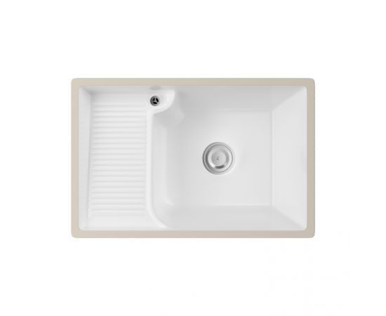 Раковина на стиральную машину встраиваемая снизу ABBER Rechteck AC2226L белая_, изображение 2