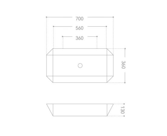 Раковина накладная ABBER Rechteck AC2218 белая_, изображение 6