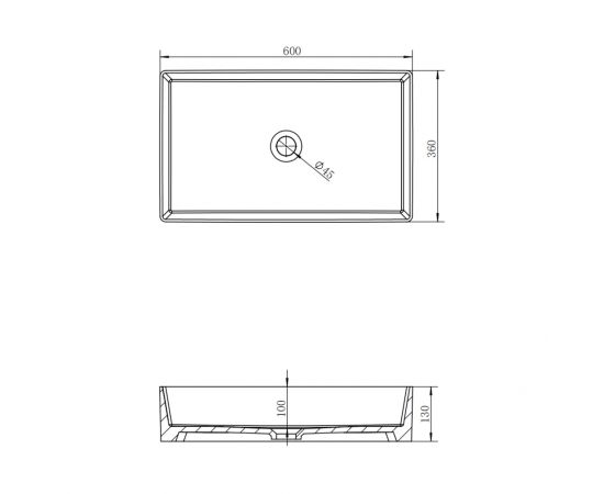Раковина накладная ABBER Rechteck AC2220 белая_, изображение 6