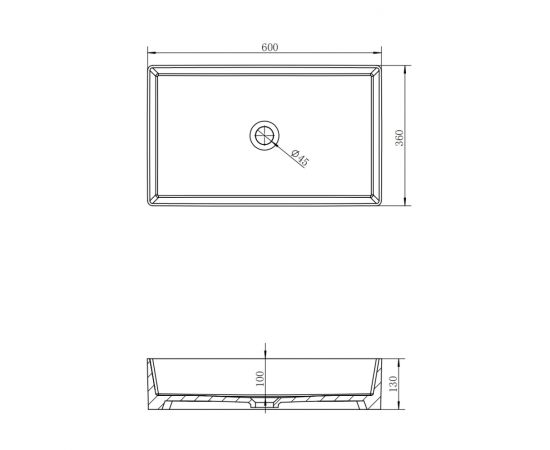 Раковина накладная ABBER Rechteck AC2220MB черная матовая_, изображение 8