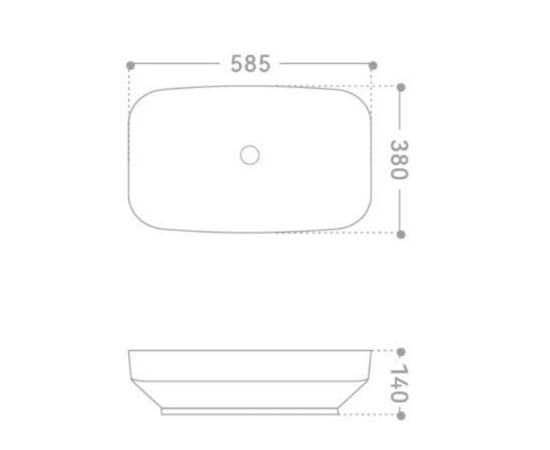Раковина накладная ABBER Rechteck AC2221 белая_, изображение 7