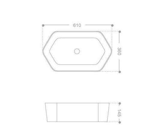 Раковина накладная ABBER Rechteck AC2223 белая_, изображение 5