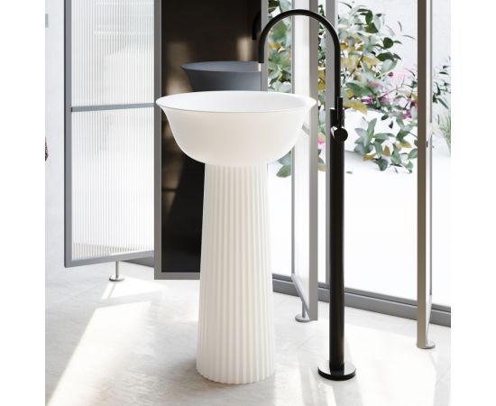 Раковина отдельностоящая ABBER Stein AS2552 белая матовая_