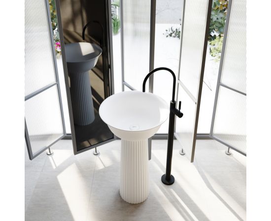 Раковина отдельностоящая ABBER Stein AS2552 белая матовая_, изображение 2