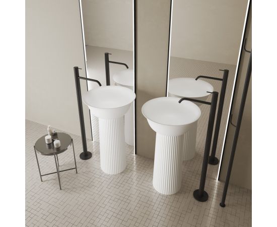 Раковина отдельностоящая ABBER Stein AS2552 белая матовая_, изображение 5