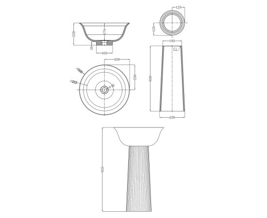 Раковина отдельностоящая ABBER Stein AS2552 белая матовая_, изображение 9