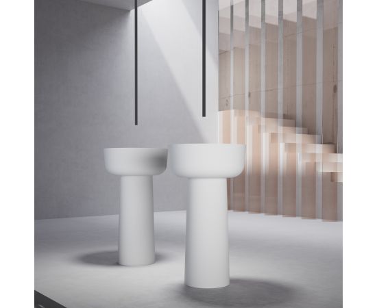 Раковина отдельностоящая ABBER Stein AS2553 белая матовая_, изображение 5