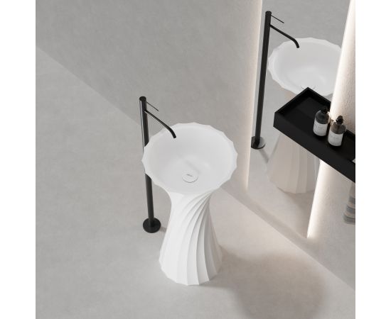 Раковина отдельностоящая ABBER Stein AS2554 белая матовая_, изображение 3