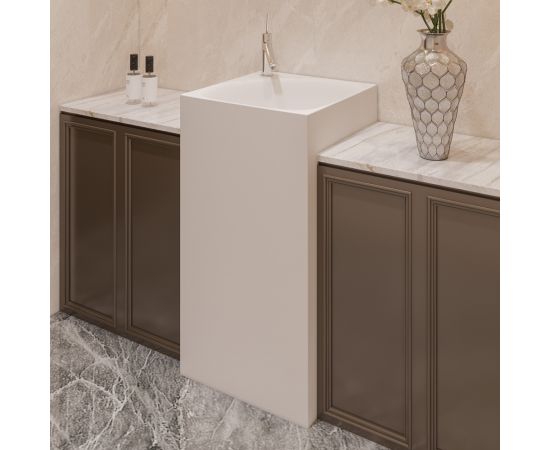 Раковина отдельностоящая ABBER Stein AS2555 белая матовая_