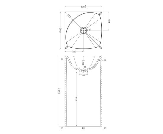 Раковина отдельностоящая ABBER Stein AS2555 белая матовая_, изображение 6