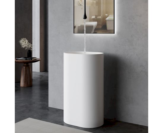 Раковина отдельностоящая ABBER Stein AS2557 белая матовая_