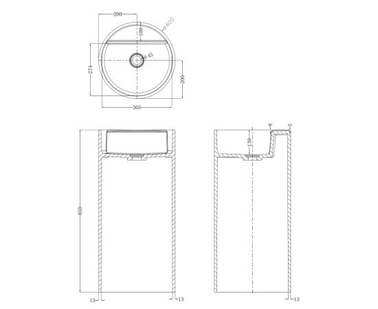 Раковина отдельностоящая ABBER Stein AS2558 белая матовая_, изображение 8