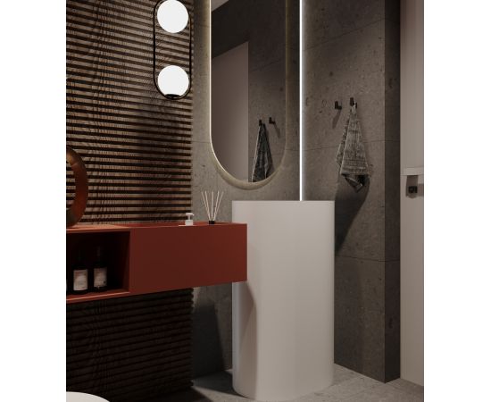 Раковина отдельностоящая ABBER Stein AS2559 белая матовая_, изображение 3