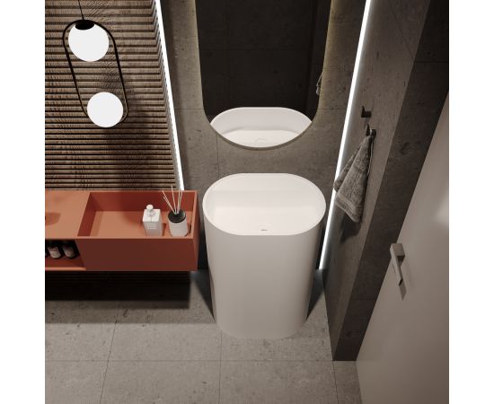 Раковина отдельностоящая ABBER Stein AS2559 белая матовая_, изображение 4