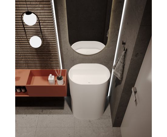 Раковина отдельностоящая ABBER Stein AS2559 белая матовая_, изображение 6