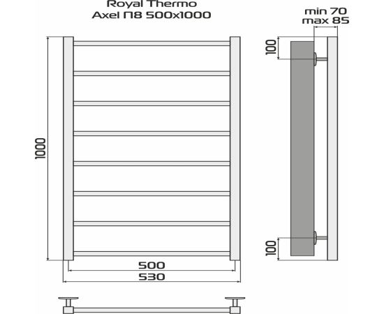 Полотенцесушитель Royal Thermo Axel П8 500х1000 белый_, изображение 4