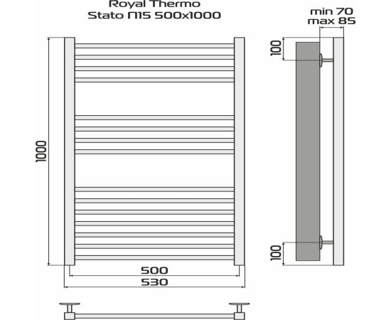Полотенцесушитель Royal Thermo Stato П15 500х1000 белый_, изображение 4