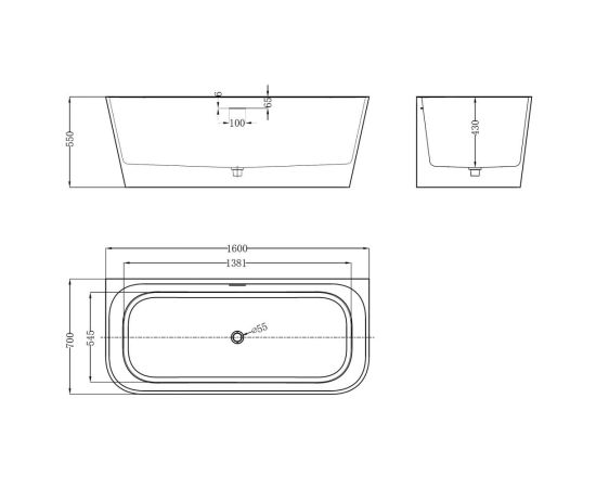 Ванна из искусственного камня ABBER Stein AS9682 белая матовая_, изображение 9